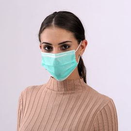 Green Color Disposable Medical Face Mask With Elastic Ear Loop Safe Breathable